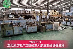 湖北武漢余老板訂購的彭大順豆制品設備已順利發貨